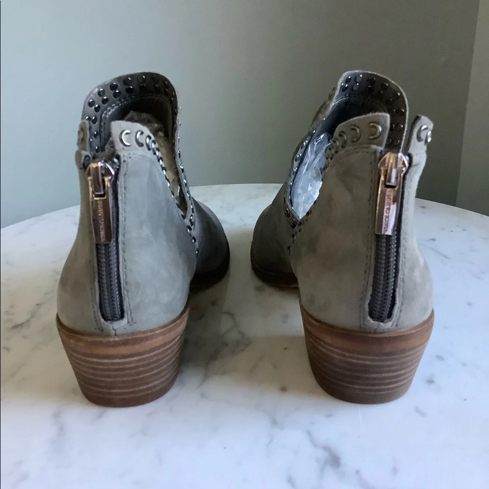 Vince Camuto Gray Suede Prafinta Studded Ankle Booties - Picture 8 of 10